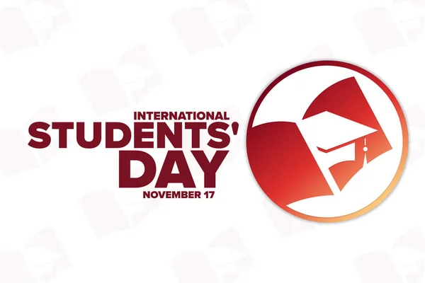 Hari Pelajar Internasional November Konsep Liburan Templat Untuk Latar Belakang - Stok Vektor