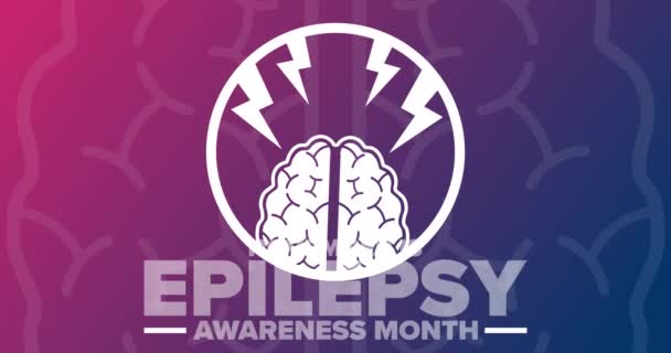 Novembro Mês Conscientização Epilepsia Animação Férias Plana Design Gráfico Movimento — Vídeo de Stock