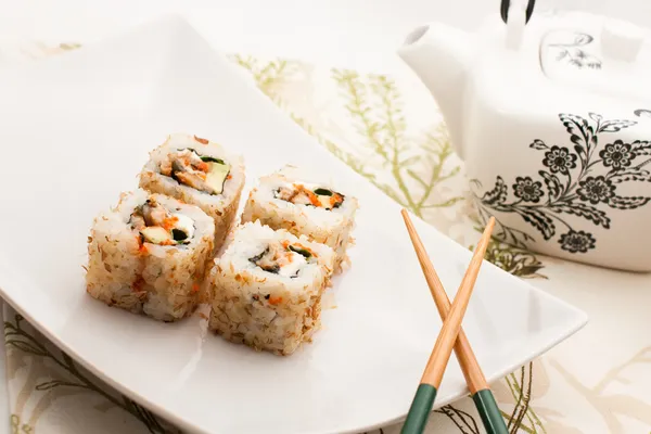 寿司とお茶 — ストック写真