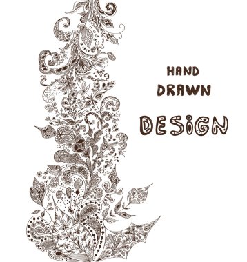 farklı çiçek öğeleri ile çizilmiş vektör arka plan el