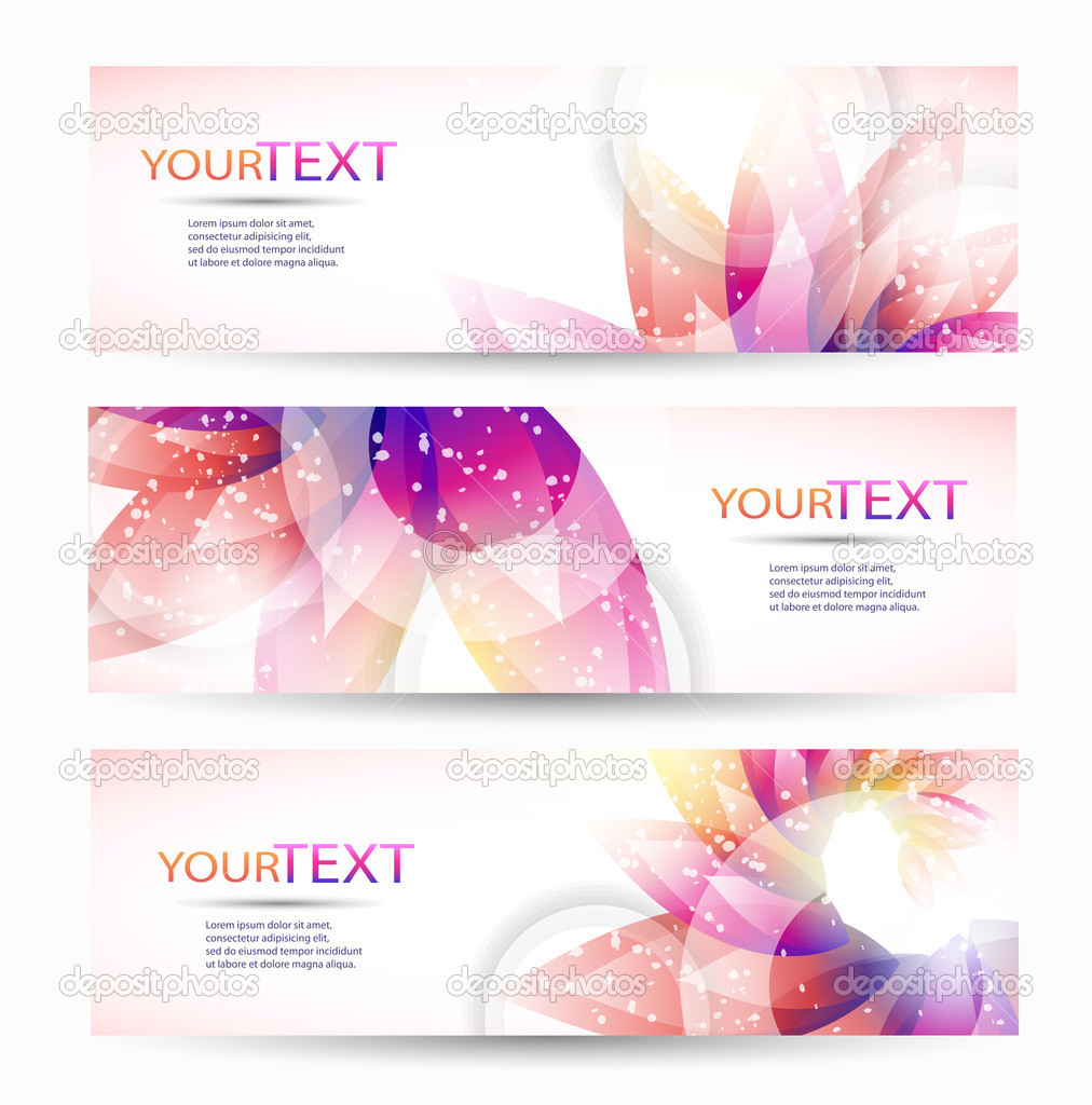 Abstract vector headers with place for your text