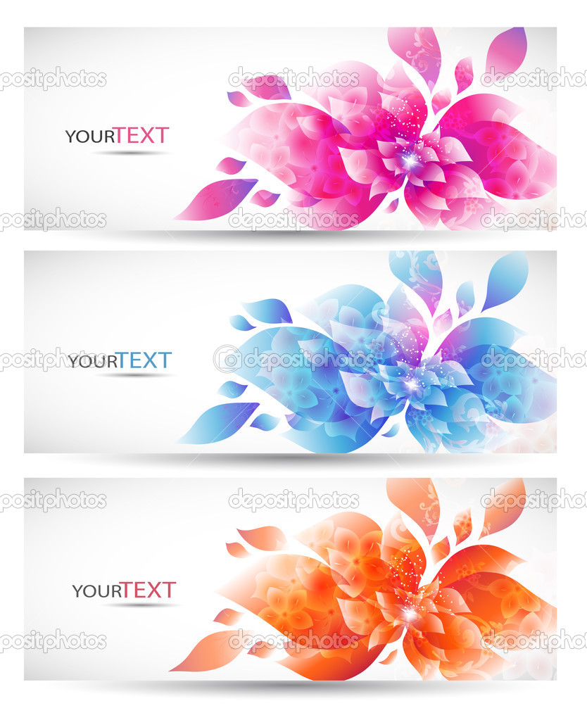 Abstract vector headers with place for your text