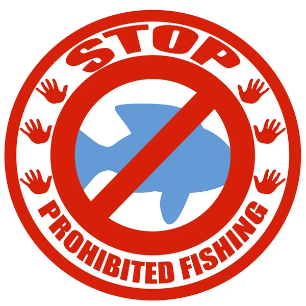 Prohibited fishing — Stock Vector