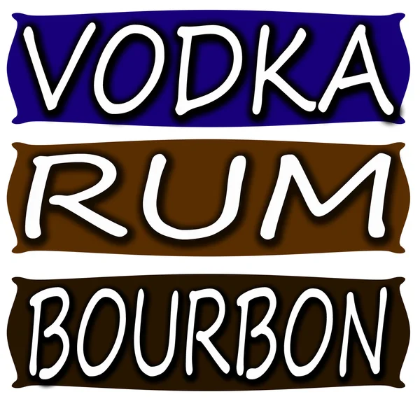 Vodka ROM ve burbon — Stok Vektör