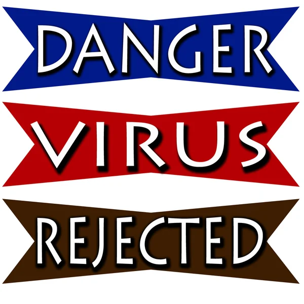 Danger virus and rejected — Stock Vector