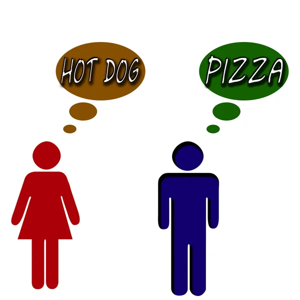 Pizza und Hot Dog — Stockvektor