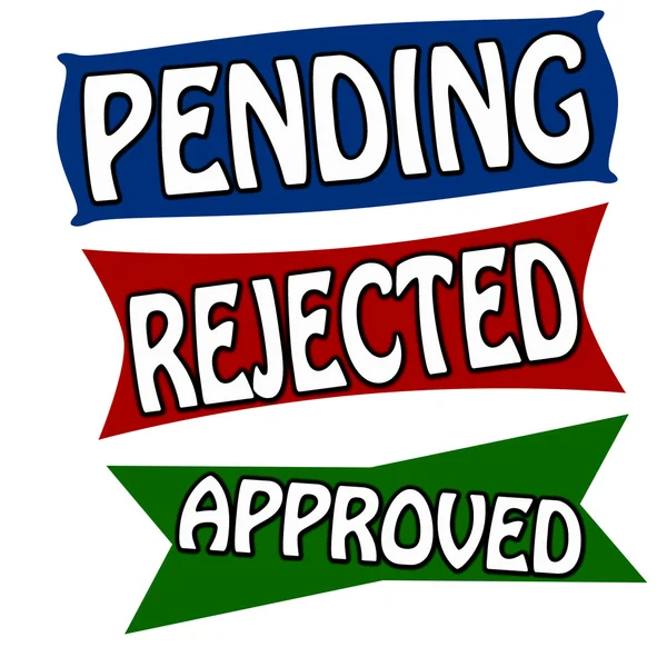 Pending rejected and approved — Stock Vector