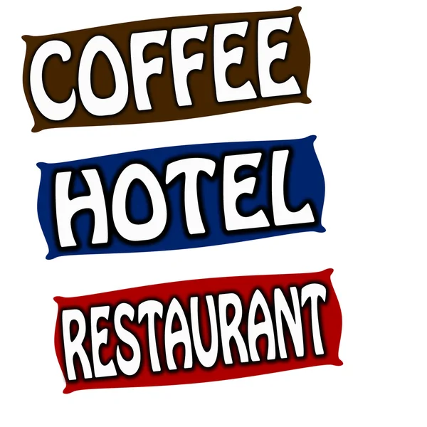 Kaffee Hotel und Restaurant — Stockvektor