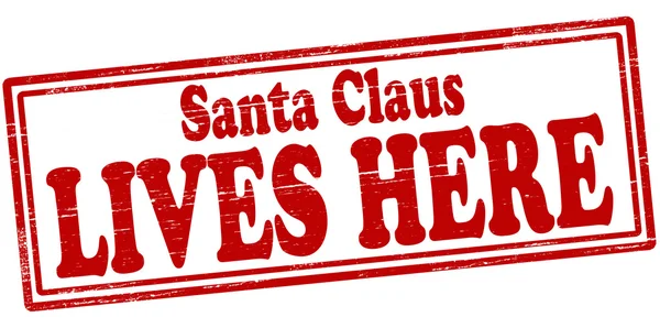 Santa Claus vive aquí — Vector de stock