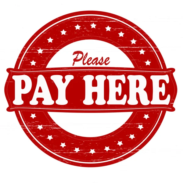 Please pay here — Stock Vector