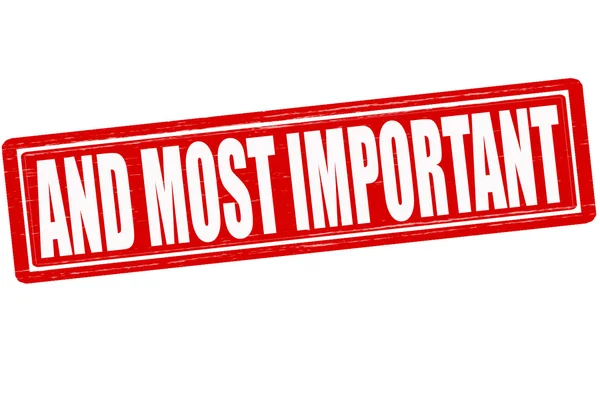 And most important — Stock Vector