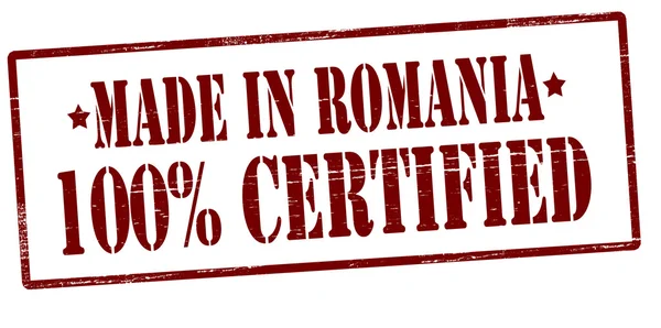 Made in Romania one hundred percent certified — Stock Vector