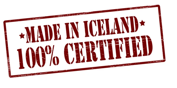 Prodotto in Islanda certificato al cento per cento — Vettoriale Stock