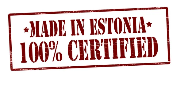 Made in Estonia one hundred percent certified — Stock Vector