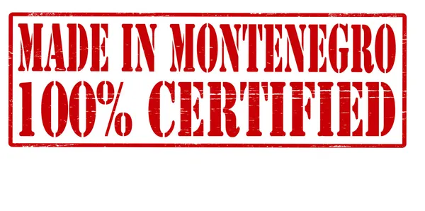 Made in Montenegro certificato al cento per cento — Vettoriale Stock