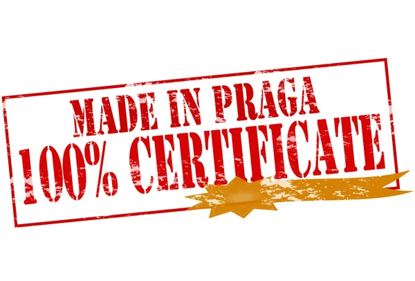 Hecho en Praga certificado cien por ciento — Vector de stock