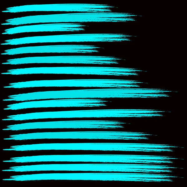 Ensemble vectoriel de coups de pinceau grunge sur fond noir — Image vectorielle