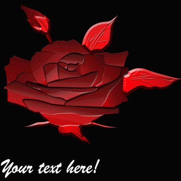 Rose květiny izolované na černém pozadí — Stockový vektor