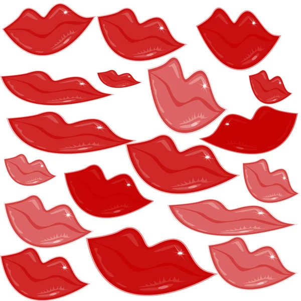 Ensemble de lèvres illustré — Image vectorielle
