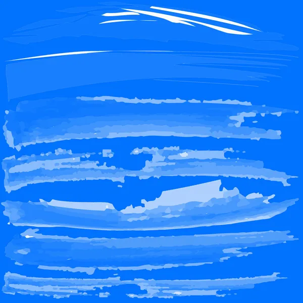 Fondo azul con pintura de pincel blanco — Vector de stock