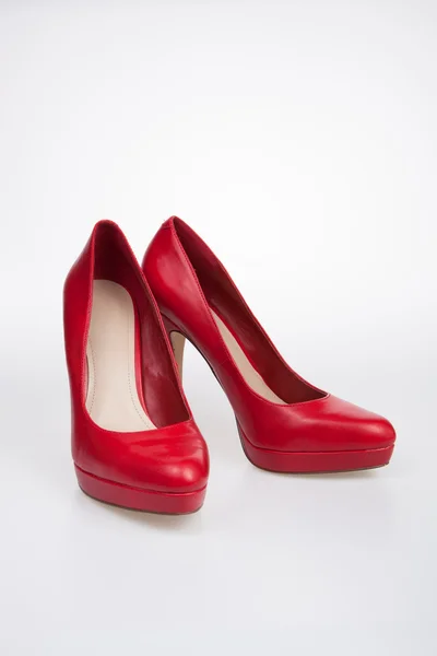 Červené boty na podpatku boty Royalty Free Stock Fotografie
