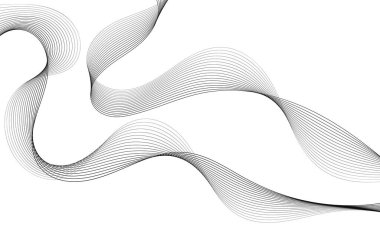 Tasarım için soyut dalga elemanı. Dijital frekans dengeleyici. Tarzlanmış çizgi sanat arka planı. Vektör çizimi. Karıştırma aracı kullanılarak oluşturulan çizgilerle dalga. Dalgalı kıvrımlı çizgi, düz çizgi