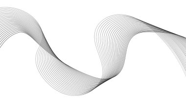 Tasarım için soyut dalga elemanı. Dijital frekans dengeleyici. Tarzlanmış çizgi sanat arka planı. Vektör çizimi. Karıştırma aracı kullanılarak oluşturulan çizgilerle dalga. Dalgalı kıvrımlı çizgi, düz çizgi
