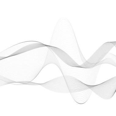 Tasarım için soyut dalga elemanı. Dijital frekans dengeleyici. Tarzlanmış çizgi sanat arka planı. Vektör çizimi. Karıştırma aracı kullanılarak oluşturulan çizgilerle dalga. Dalgalı kıvrımlı çizgi, düz çizgi
