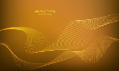 Tasarım için soyut dalga elemanı. Dijital frekans dengeleyici. Tarzlanmış çizgi sanat arka planı. Karıştırma aracı kullanılarak oluşturulan çizgilerle renkli parlak bir dalga. Eğimli dalgalı çizgi, pürüzsüz çizgili vektör.