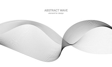 Tasarım için soyut dalga elemanı. Dijital frekans dengeleyici. Tarzlanmış çizgi sanat arka planı. Vektör çizimi. Karıştırma aracı kullanılarak oluşturulan çizgilerle dalga. Dalgalı kıvrımlı çizgi, düz çizgi