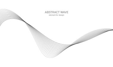 Tasarım için soyut dalga elemanı. Dijital frekans dengeleyici. Tarzlanmış çizgi sanat arka planı. Vektör çizimi. Karıştırma aracı kullanılarak oluşturulan çizgilerle dalga. Dalgalı kıvrımlı çizgi, düz çizgi