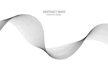 Tasarım için soyut dalga elemanı. Dijital frekans dengeleyici. Tarzlanmış çizgi sanat arka planı. Vektör çizimi. Karıştırma aracı kullanılarak oluşturulan çizgilerle dalga. Dalgalı kıvrımlı çizgi, düz çizgi