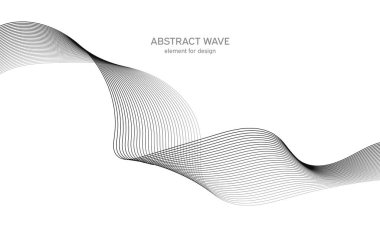Tasarım için soyut dalga elemanı. Dijital frekans dengeleyici. Tarzlanmış çizgi sanat arka planı. Vektör çizimi. Karıştırma aracı kullanılarak oluşturulan çizgilerle dalga. Dalgalı kıvrımlı çizgi, düz çizgi