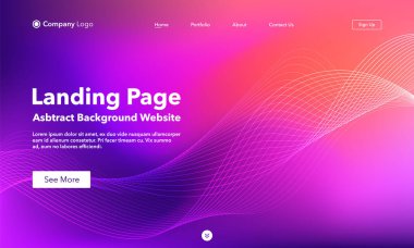 İniş Sayfası. Asbtract arkaplan web sitesi. Web siteleri ya da uygulamalar için şablon. Modern tasarım. Soyut vektör biçimi.