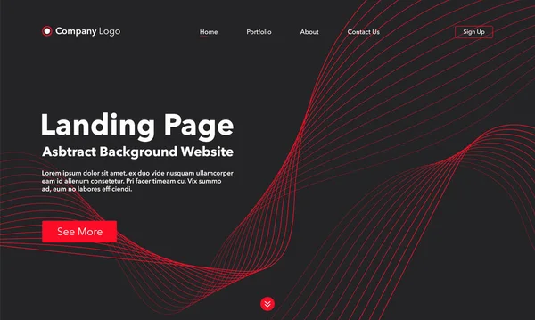 Landing Page Site Fond Asbtract Modèle Pour Sites Web Applications — Image vectorielle