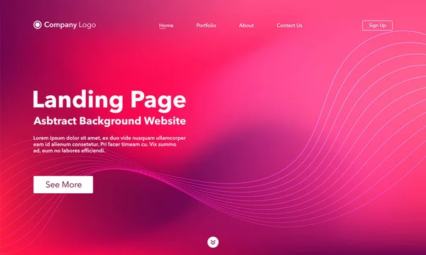 Landing Page Site Fond Asbtract Modèle Pour Sites Web Applications — Image vectorielle