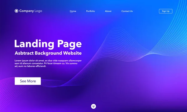 Landing Page Site Fond Asbtract Modèle Pour Sites Web Applications — Image vectorielle