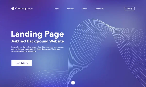 Landing Page Site Fond Asbtract Modèle Pour Sites Web Applications — Image vectorielle