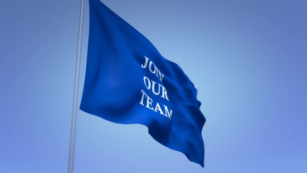 Join Our Team Flag Text Display Animation Rechtenvrije Stockvideo