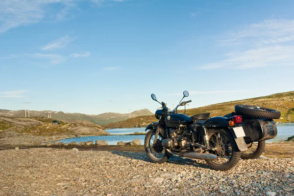 Retro motorcycle travel — Stock Photo, Image