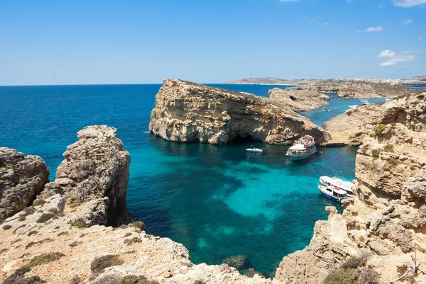 Акция в голубой лагуне на Мальте — стоковое фото
