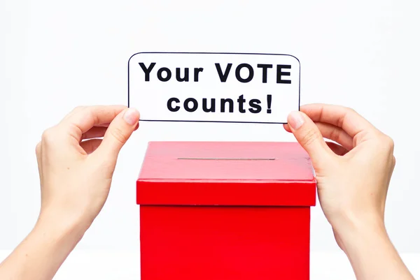 Vote concept with red ballot box — Stock Photo, Image