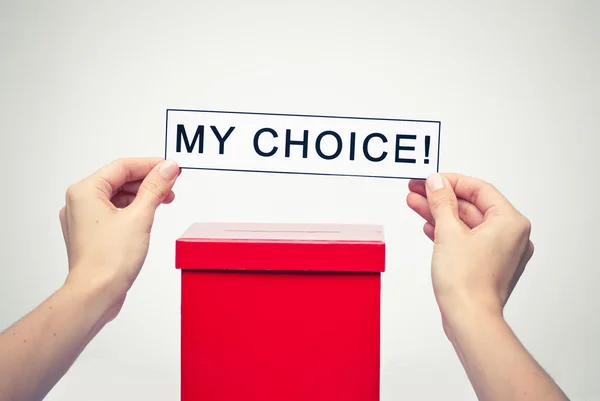 kavramı kırmızı oy sandığı ile oy