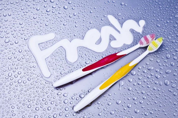 Fresh breath concept with tootbrushes — Stock Photo, Image