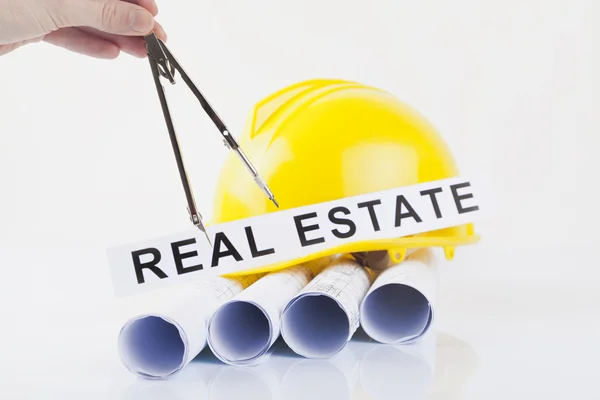 Real estate project and architectural blueprints — Stock Photo, Image