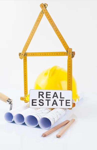 Real estate project and architectural blueprints — Stock Photo, Image