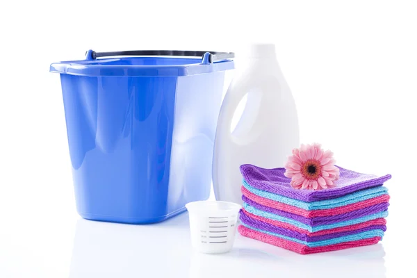 Towels, and laundry detergents — Stock Photo, Image