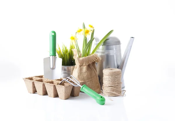 Garden tools isolated on white — Stock Photo, Image