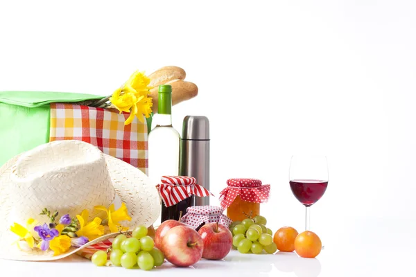 Wijnproeven en zomer picknick concept — Stockfoto