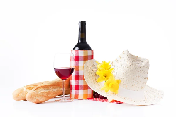 Wine tasting and summer picnic concept — Stock Photo, Image